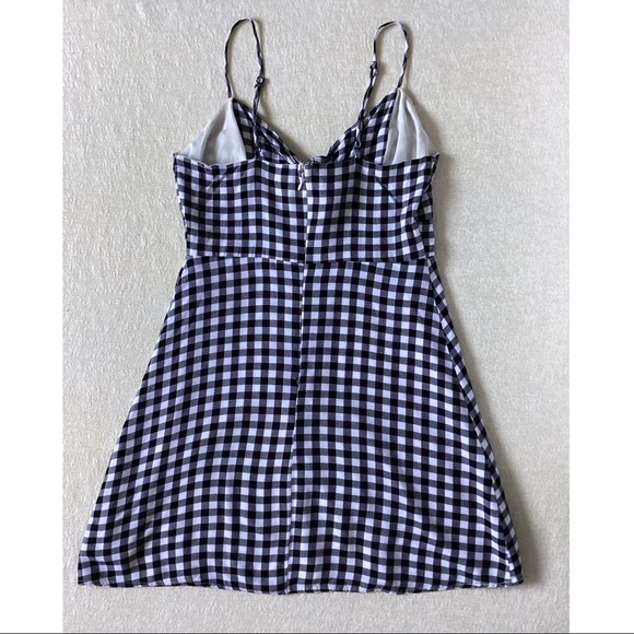 Lulu’s St. Helena Black and White Gingham Tie Front Dress Women’s Small Mini - Picture 8 of 15
